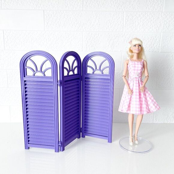 3-Panel Purple Privacy Screen Doll 1:6 Scale Furniture 12” Barbie Integrity NEW - Picture 1 of 3